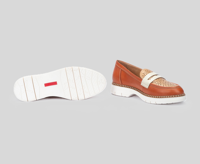 HENARES W1A-3864 ORANGE LEATHER MOCCASIN