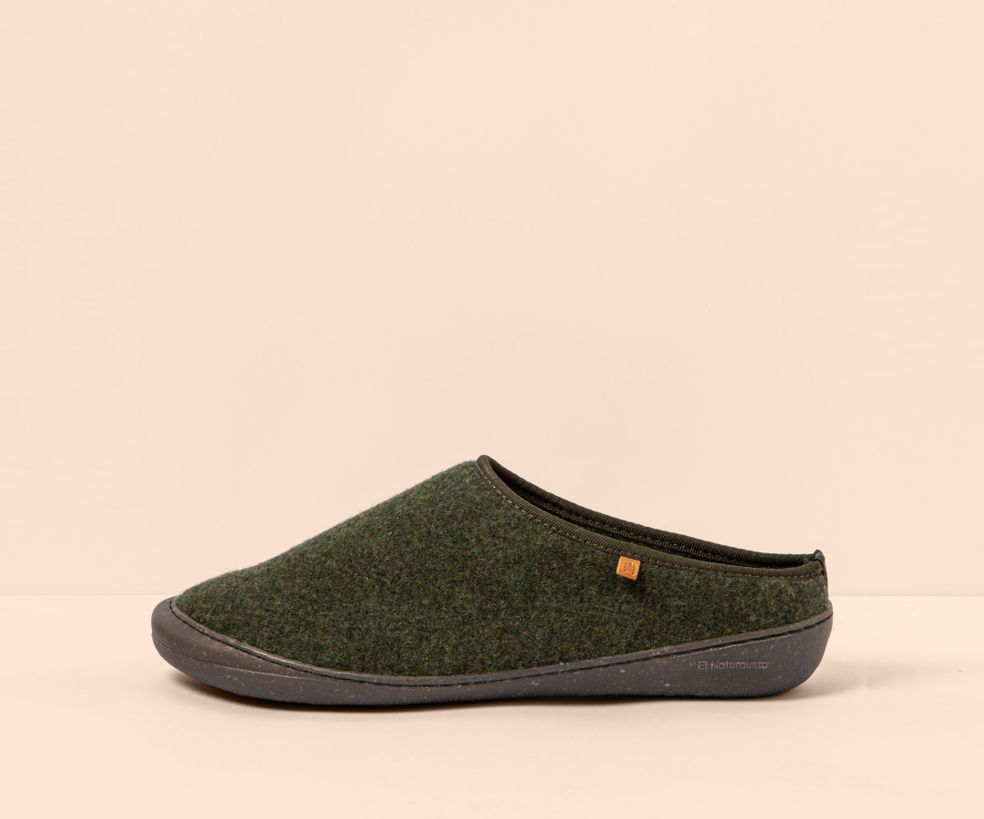 HOME NA66 FOREST GREEN WOOL SLIPPERS