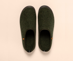 HOME NA66 FOREST GREEN WOOL SLIPPERS
