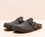 HOME NA70 BLACK WOOL SLIPPERS