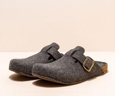 HOME NA70 BLACK WOOL SLIPPERS