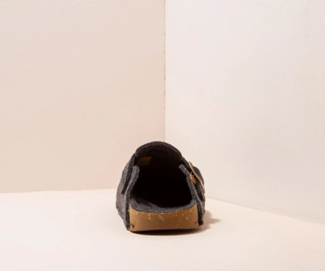 HOME NA70 BLACK WOOL SLIPPERS