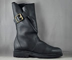 HONURO BLACK LEATHER MID HEIGHT BIKER BOOT
