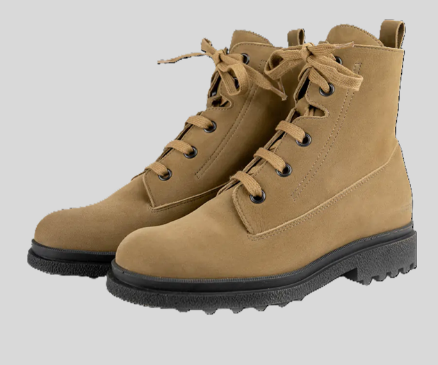 HONUWA TAN NUBUCK LACE UP BOOTS