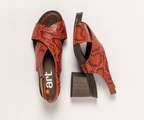 I WISH 1878 RED SNAKE PRINT HEELS