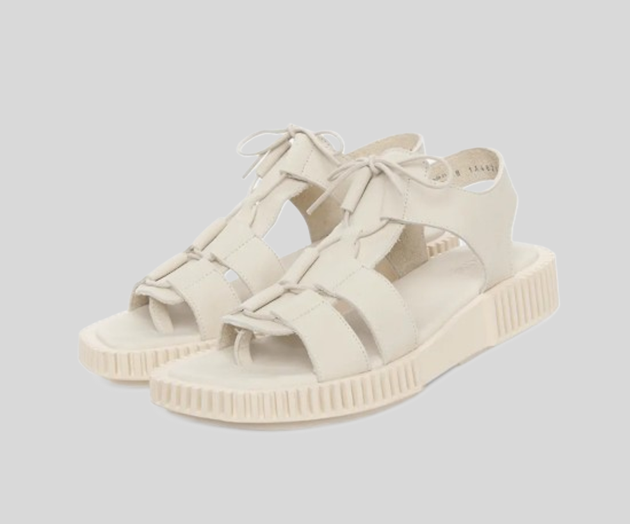 IXTRAS CREAM LEATHER SANDALS