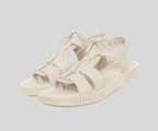 IXTRAS CREAM LEATHER SANDALS
