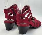 IZIAIS BURGUNDY HEELED LEATHER SANDAL