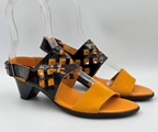 IZIBEL BLACK & YELLOW HEELED SANDAL