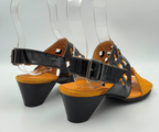 IZIBEL BLACK & YELLOW HEELED SANDAL