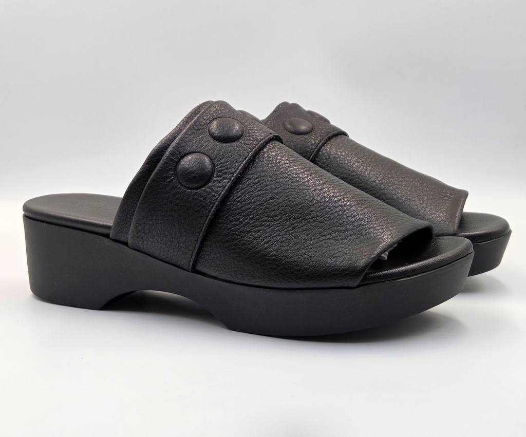 KIMBOW BLACK WEDGE SLIDE
