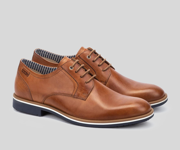 LEON M4V-4130 MEN'S BROWN LEATHER LACEUP