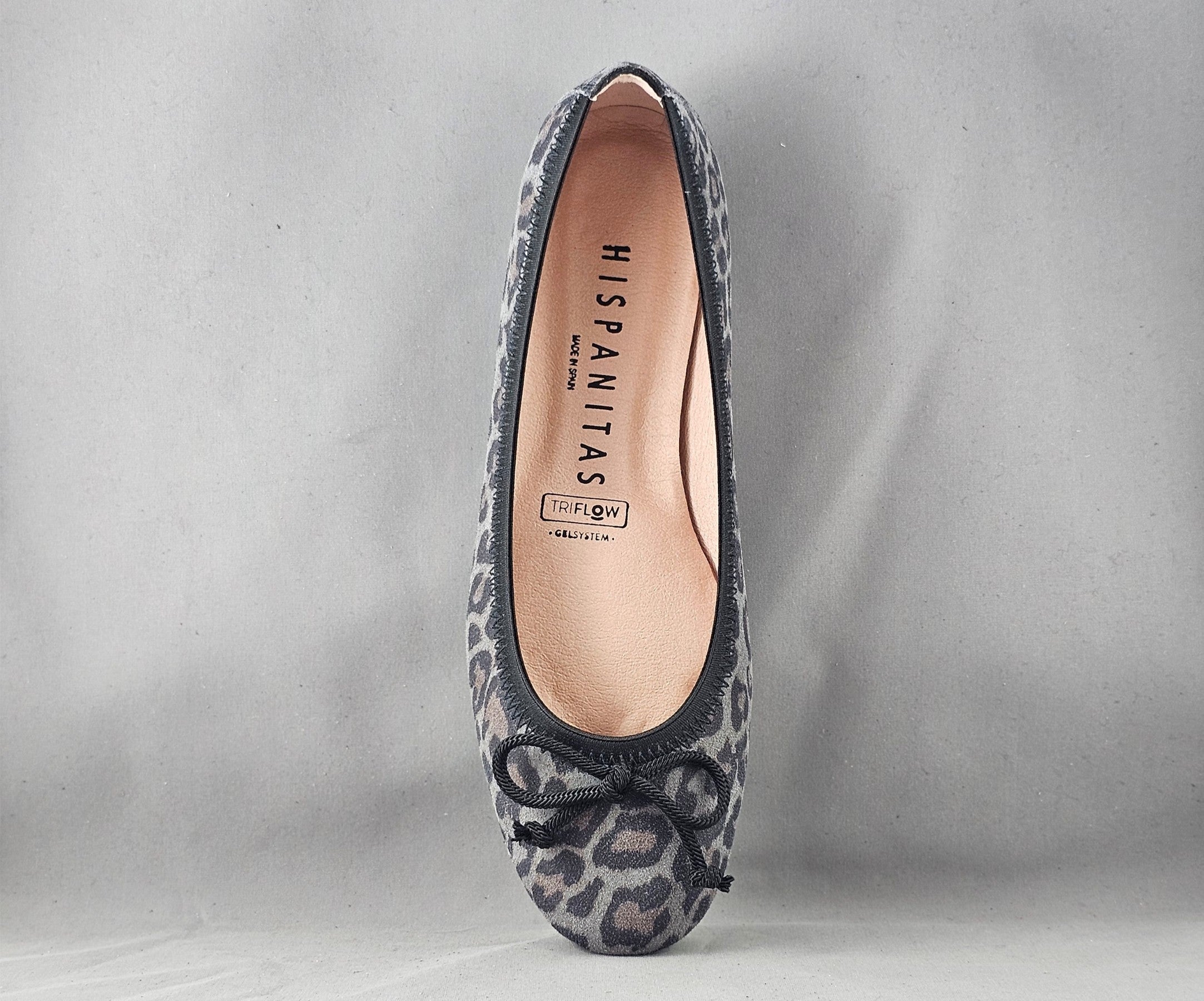 BASIL HI253731 GREY LEOPARD PRINT BALLERINA