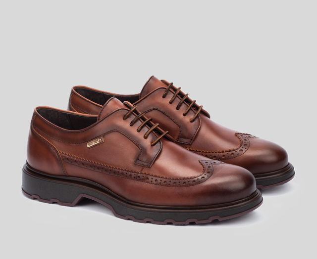 LINARES M8U-4162 MEN'S BROWN LEATHER DRESS SHOE
