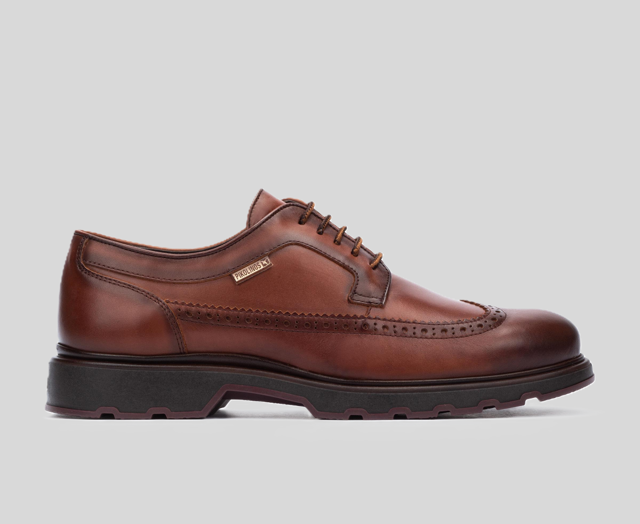 LINARES M8U-4162 MEN'S BROWN LEATHER DRESS SHOE