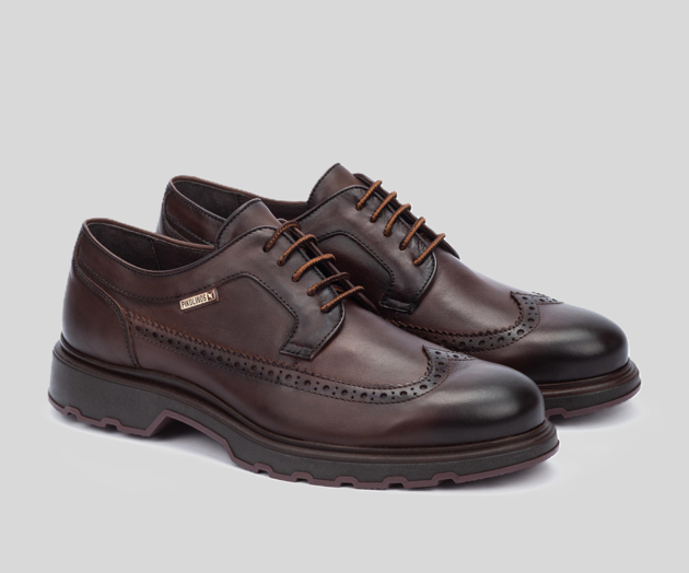 LINARES M8U-4162 MEN'S DARK BROWN LEATHER DRESS SHOE