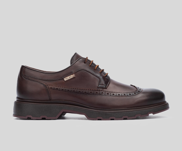 LINARES M8U-4162 MEN'S DARK BROWN LEATHER DRESS SHOE