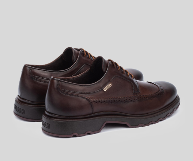 LINARES M8U-4162 MEN'S DARK BROWN LEATHER DRESS SHOE