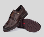 LINARES M8U-4162 MEN'S DARK BROWN LEATHER DRESS SHOE