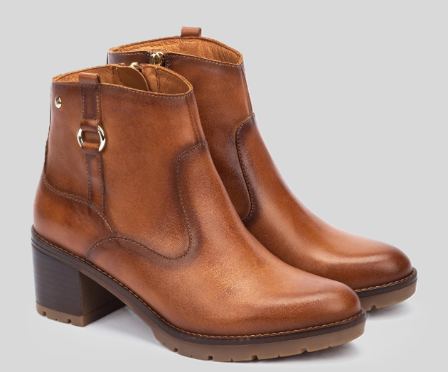 LLANES W7H-8817 TAN LEATHER HEELED BOOTS