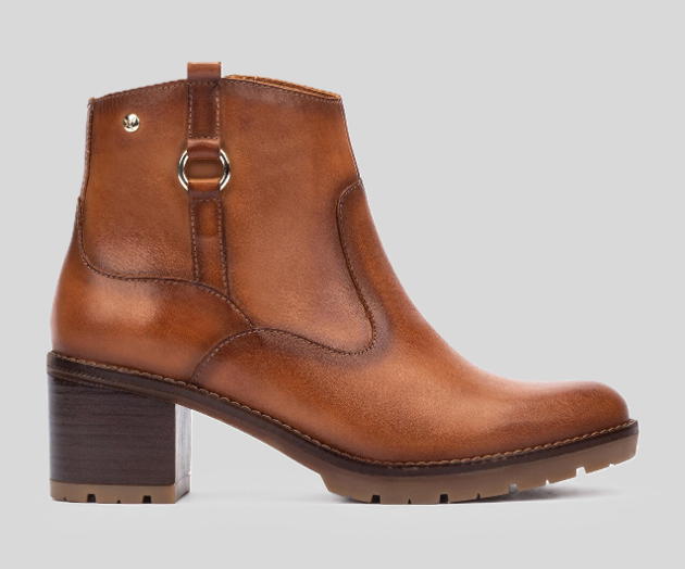 LLANES W7H-8817 TAN LEATHER HEELED BOOTS