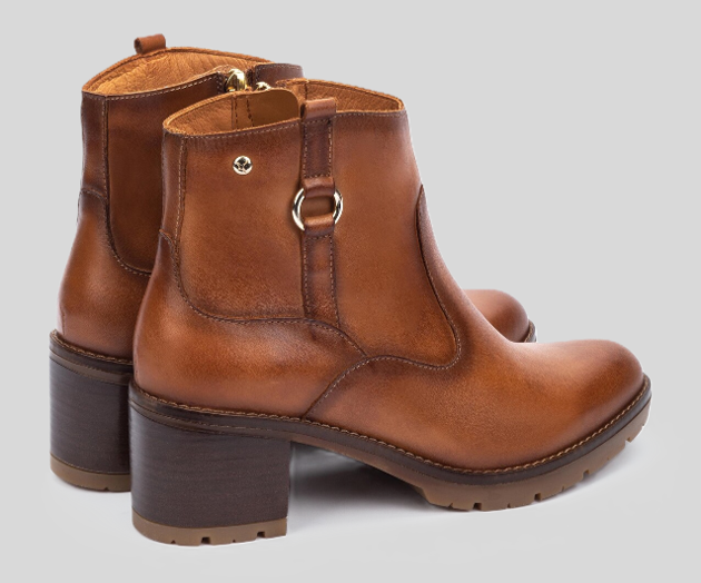 LLANES W7H-8817 TAN LEATHER HEELED BOOTS