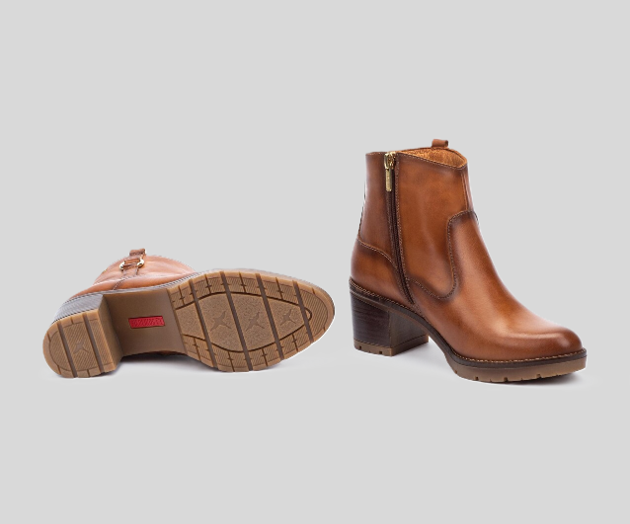LLANES W7H-8817 TAN LEATHER HEELED BOOTS
