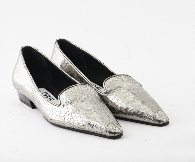 RAS SHOES SAMPLE - LUXURY 8306 SILVER BALLERINA