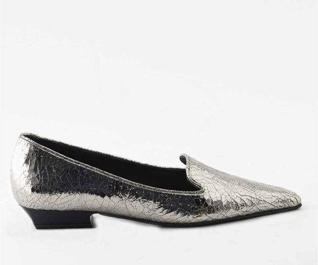 RAS SHOES SAMPLE - LUXURY 8306 SILVER BALLERINA