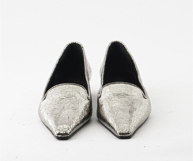 RAS SHOES SAMPLE - LUXURY 8306 SILVER BALLERINA