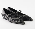 RAS SHOES SAMPLE - LUXURY 8309 BLACK SNAKE PRINT MARY JANE