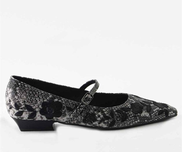 RAS SHOES SAMPLE - LUXURY 8309 BLACK SNAKE PRINT MARY JANE