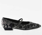 RAS SHOES SAMPLE - LUXURY 8309 BLACK SNAKE PRINT MARY JANE