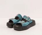 MALAGA 1858 TURQUOISE PATENT SLIDE