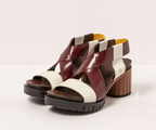 MALIBU 1921 CREAM & BURGUNDY HEEL