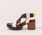 MALIBU 1921 CREAM & BURGUNDY HEEL