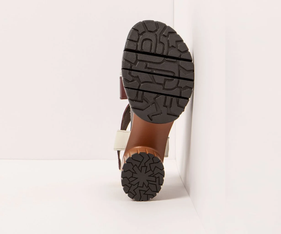 MALIBU 1921 CREAM & BURGUNDY HEEL