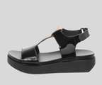 MYAHME BLACK & GOLD CHUNKY FLAT SANDAL