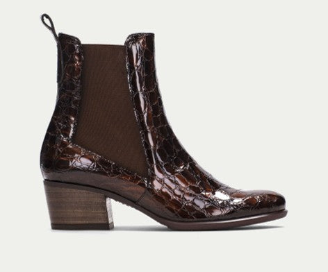 MADIERA HI233119 BROWN ALLIGATOR PRINT LEATHER COWBOY BOOT