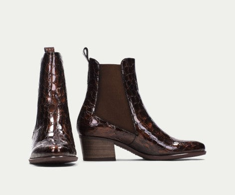 MADIERA HI233119 BROWN ALLIGATOR PRINT LEATHER COWBOY BOOT