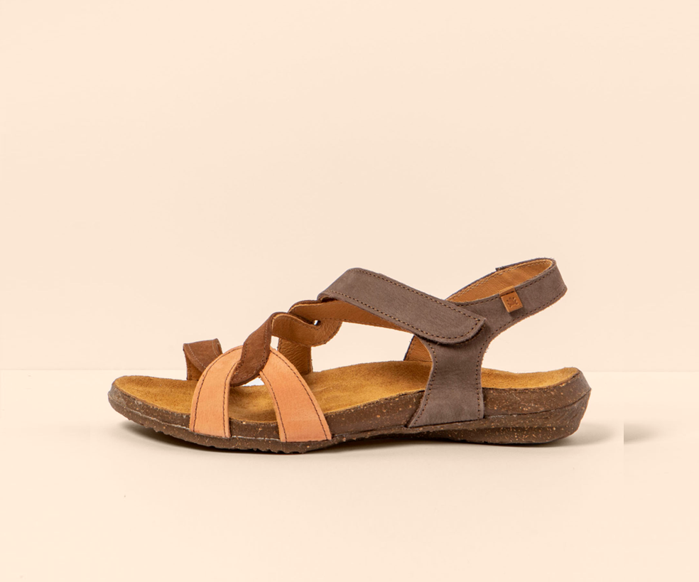 WAKATAUA N5079 BROWN & TAN LEATHER SANDALS