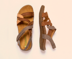WAKATAUA N5079 BROWN & TAN LEATHER SANDALS