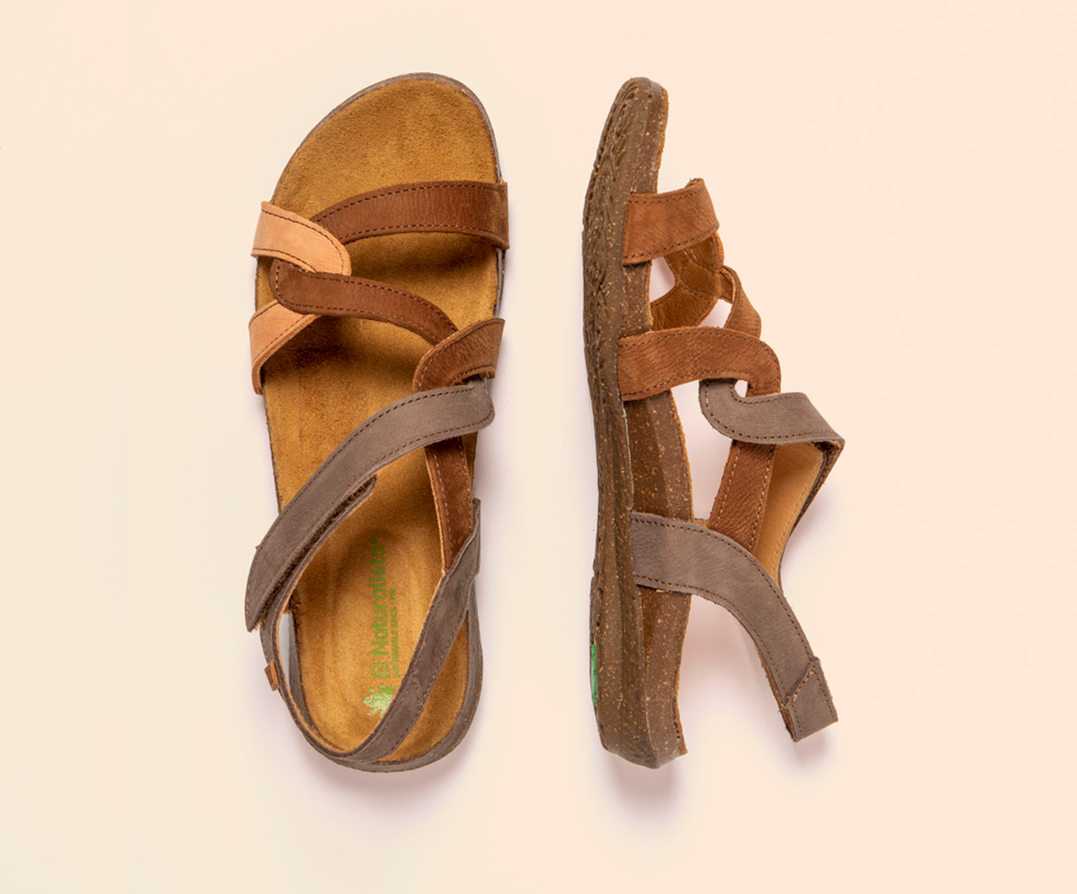WAKATAUA N5079 BROWN & TAN LEATHER SANDALS