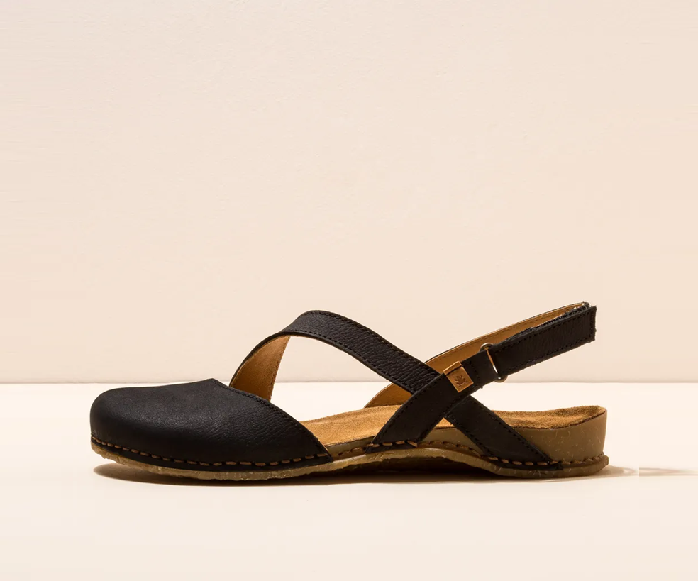 PANGLAO N5813 BLACK LEATHER SANDALS