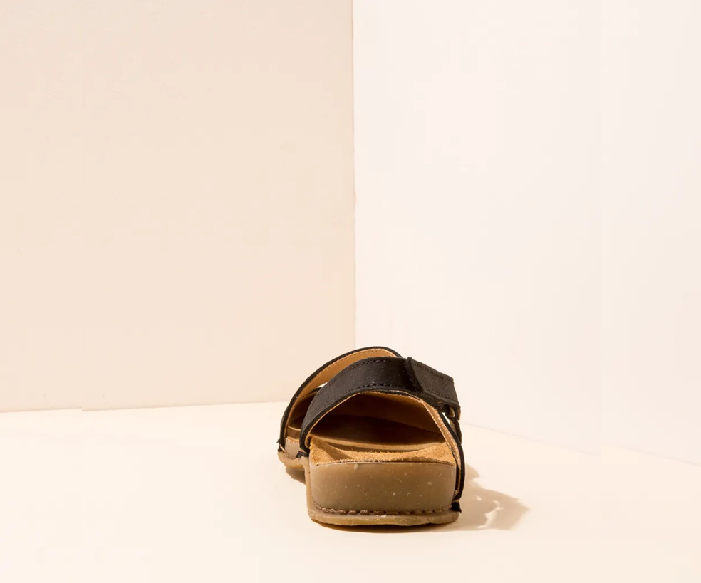 PANGLAO N5813 BLACK LEATHER SANDALS