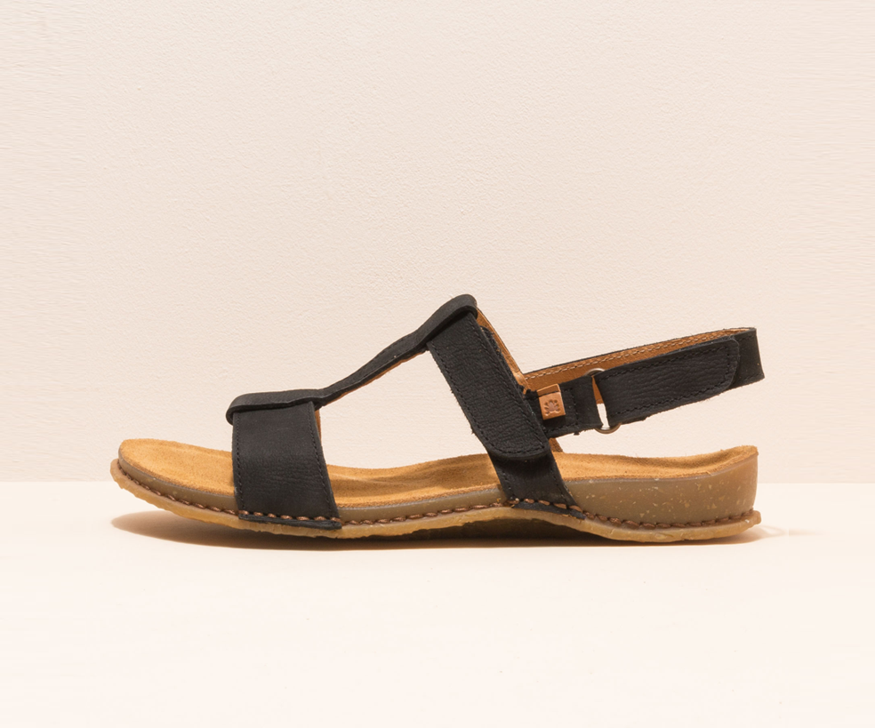 PANGLAO N5816 BLACK LEATHER SANDALS