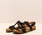 PANGLAO N5816 BLACK LEATHER SANDALS