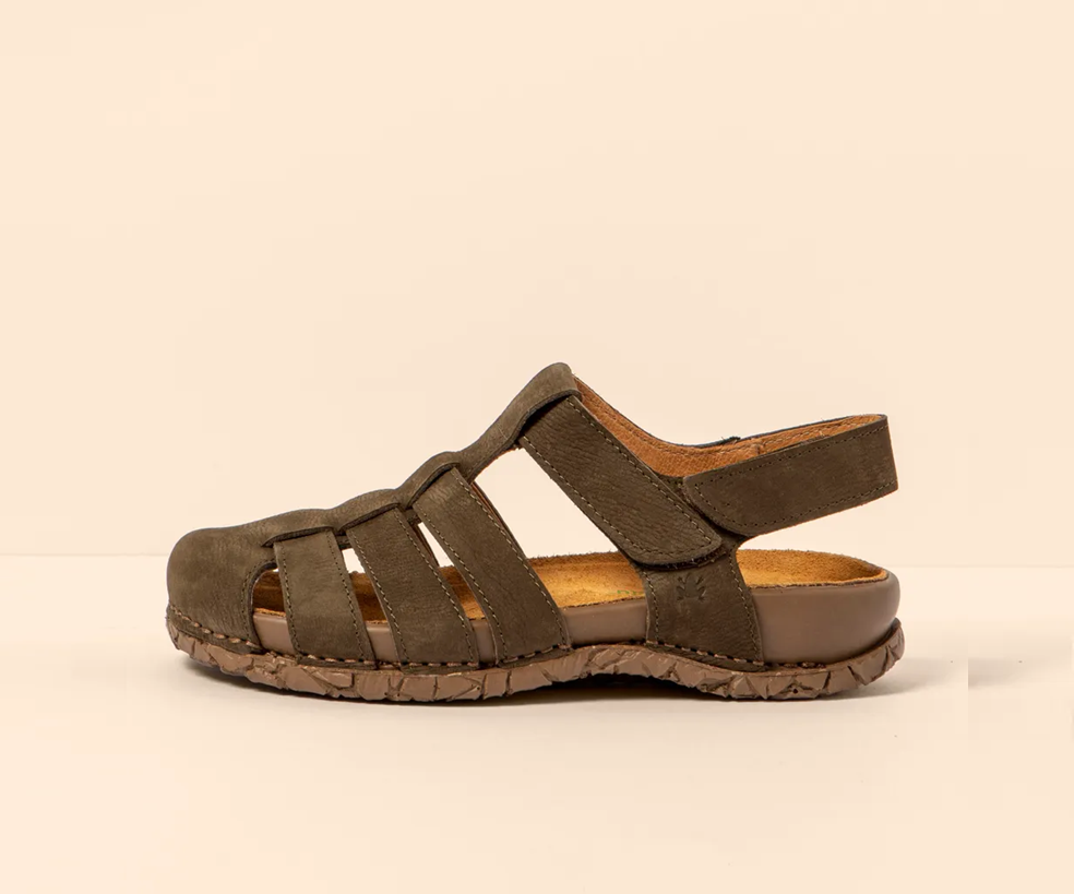 TABERNAS N5862 KHAKI LEATHER SANDALS