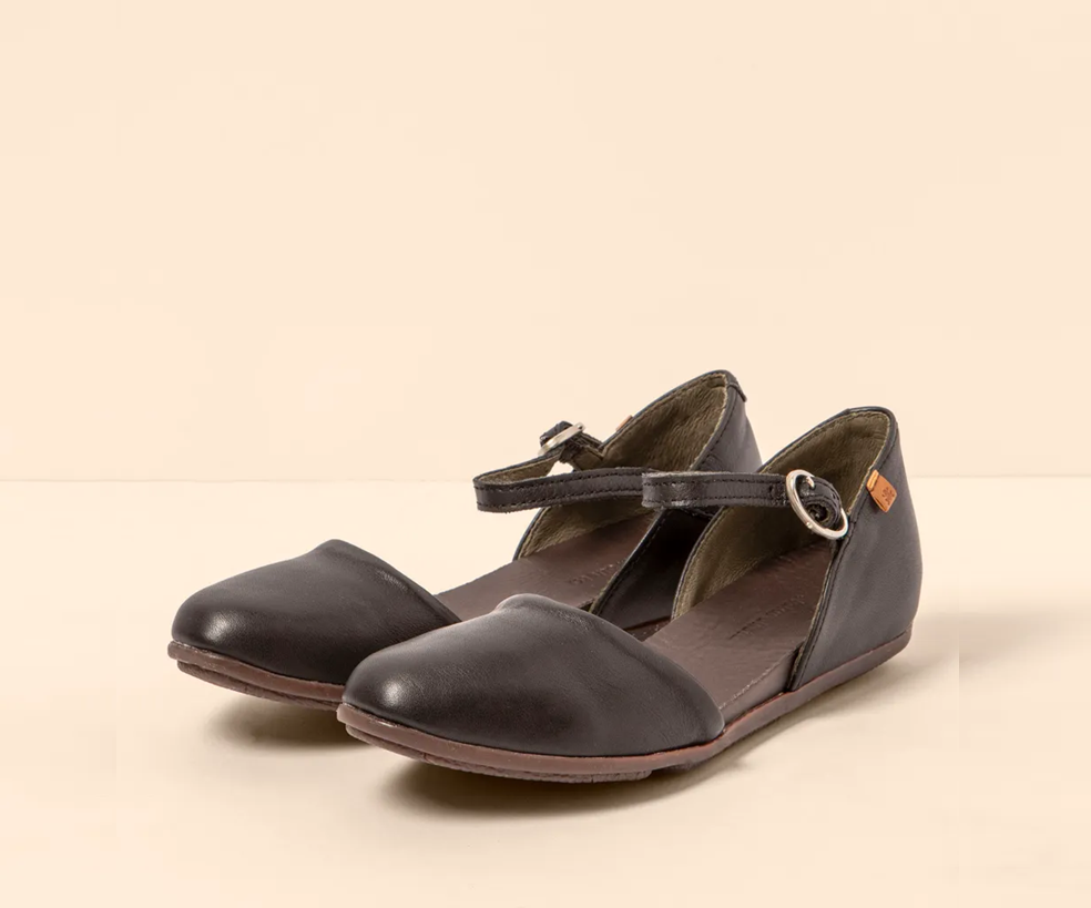 STELLA ND54 BLACK LEATHER SANDALS