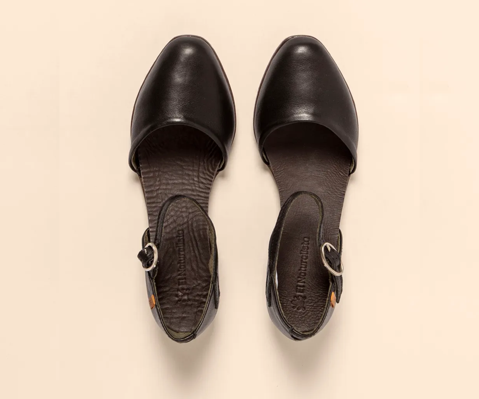 STELLA ND54 BLACK LEATHER SANDALS